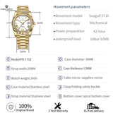 PAGANI DESIGN 2026 New DD36 Gold White Luxury Automatic Watch Men AR Sapphire Glass Date Week Mechanical Wristwatch Men ST16 Mov