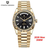 PAGANI DESIGN New D36 Gold Men's Watches Luxury Automatic Watch Men AR Sapphire Glass Mechanical wistwatch Local Shipping