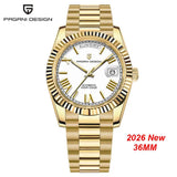 PAGANI DESIGN New D36 Gold Men's Watches Luxury Automatic Watch Men AR Sapphire Glass Mechanical wistwatch Local Shipping