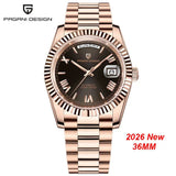 PAGANI DESIGN New D36 Gold Men's Watches Luxury Automatic Watch Men AR Sapphire Glass Mechanical wistwatch Local Shipping