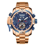 Reef Tiger/RT Sport Watch Complicated Dial with Year Month Perpetual Calendar Steel Bracelet Watches RGA3532