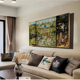 3Pcs Famous Painting Art Earthly Garden Canvas Prints Canvas Wall Art Posters and Prints Wall Picture for Living Room Home Decor