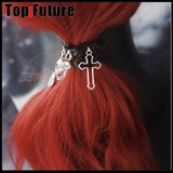 Girl Vintage Tuku y2k women gothic lolita cosplay Harajuku Punk large intestine cross skull hair rope elastic hair bands