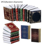 3pcs 1:12 Scale Miniatures Dollhouse European Classical Mini Books Notebook Pretend Play Decoration Accessories Toy