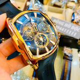 Reef Tiger/RT Top Brand Luxury Big Watch for Men Blue Dial Mechanical Tourbillon Sport Watches Relogio Masculino RGA3069