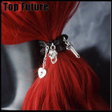 Girl Vintage Tuku y2k women gothic lolita cosplay Harajuku Punk large intestine cross skull hair rope elastic hair bands