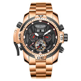 Reef Tiger/RT Sport Watch Complicated Dial with Year Month Perpetual Calendar Steel Bracelet Watches RGA3532