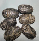 Home Decoration Chinese Hongshan Culture Antique Jade Black Iron Meteorite Cicadas Statue Arts and Crafts