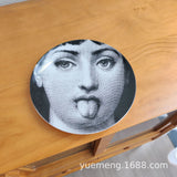 Italian Vintage Face Decorative Wall Plate For Home Bar Background Decor Handcrafted Hanging Ornament Unique Gift