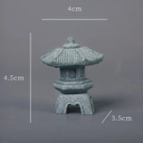 New Mini Pagoda Lantern Light Garden Statue Decorative Sand Stone Micro Landscape Lamp Zen Yard Miniature Bonsai