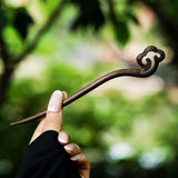 Retro Ebony Hairpin Chinese Antique Style Carved Hairpin Simple Temperament Qipao Hanfu Dished Hair Accessories for Women