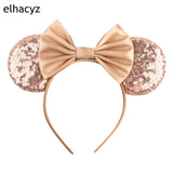 Colorful Sequins 5"Bows Mouse Ear Headbands for Adults Girls Festival Party Hair Accessories Women Girls Rainbow Hairbands