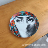 Italian Vintage Face Decorative Wall Plate For Home Bar Background Decor Handcrafted Hanging Ornament Unique Gift
