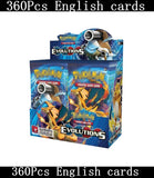 90-360Pcs English French Spanish Carta Karten Pokemon Cards Sun Moon Evolutions Booster Box Collectible Tradiner Card  for child