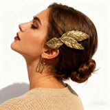 AWAYTR Vintage Bronze Leaf Badge Duckbill Hairpin Alloy Hair Clips Valentine Headwear Girl Hair Accessories Festival Gift
