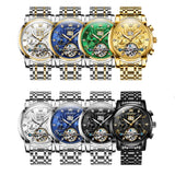 OLEVS 9910 Mens Watch Original Luxury Tourbillon Automatic Mechanical Watche Waterproof Luminous  Day-Date Watch With Box Reloj