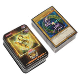 72PCS Yugioh Cards with Tin Box Yu Gi Oh Card Holographic English Version Golden Letter Duel Links Game Card Blue Eyes Exodia
