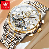 OLEVS 9910 Mens Watch Original Luxury Tourbillon Automatic Mechanical Watche Waterproof Luminous  Day-Date Watch With Box Reloj
