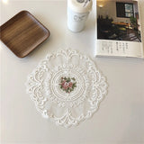 Vintage Lace Coaster Table Cloth Lace Tablecloth Embroidery Placemat Cabinet Furniture Decoration Background Photo Props