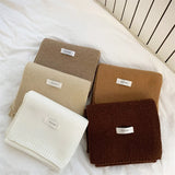 2025 New Knitted Red Scarf Women Winter Simple Classic Solid Color Wraps Men Couple Scarf New Soft Warm Thermal Wool Muffler