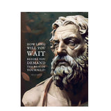 Seneca Statue Art Canvas Painting Making Noble Resolutions Inspirational Quotes Posters and Prints for Office Room Home Decor