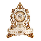 Luxury European Desk Royalty Home Watch Table Desktop Clock Resin Desk Clock Bedroom Office Table Clock Home Decoration