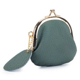 Coin Purse Kiss Lock Coin Purse for Women Large Capacity Coins Pouch Vintage Change Purse Genuine Leather Small Wallet for Women