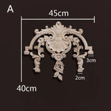 European Style Wood Applique Background Wall Decoration Floral Wood Decals for Wall  Antique Onlays Mouldings Home Decor Items