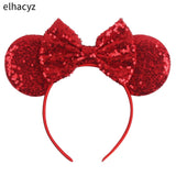 Colorful Sequins 5"Bows Mouse Ear Headbands for Adults Girls Festival Party Hair Accessories Women Girls Rainbow Hairbands