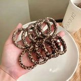 5Pcs High Elasticity Leopard Pattern Hair Scrunchies, Women Vintage Hair Tie Ponytail Holder Hair Accessories Hair Ties