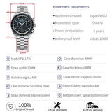 PAGANI DESIGN 2026 New V5 PD1701 Men's Watches Luxury Quartz Watch Men Sport Speed Chronograph AR Sapphire glass 100M Waterproof