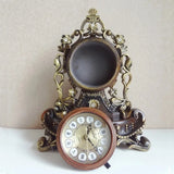 Luxury European Desk Royalty Home Watch Table Desktop Clock Resin Desk Clock Bedroom Office Table Clock Home Decoration