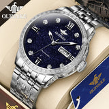 OUPINKE 3241 Man Watch High-end Luxury Original Automatic Mechanical Wrist Watches for Men Starry Sky Dial Elegant Mens Watch