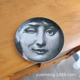 Italian Vintage Face Decorative Wall Plate For Home Bar Background Decor Handcrafted Hanging Ornament Unique Gift