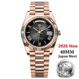 PAGANI DESIGN Men's Watch 2026 New Rose Gold Blue DD40 Automatic Watch Men Mechanical Wristwatch Sapphire glass Waterproof Watch