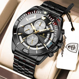 POEDAGAR Original Fashion Men Clock Waterproof Luminous Chronograph Date Watch For Man Stainless Steel Quartz Men's Watches Male
