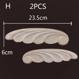 Antique Onlays Mouldings Rubber Wood Appliques for Furniture Home Decoration Wood Figurines for Decor Wood Carving Decal