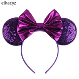 Colorful Sequins 5"Bows Mouse Ear Headbands for Adults Girls Festival Party Hair Accessories Women Girls Rainbow Hairbands