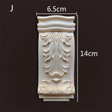 Retro Vintage Wood Carved Onlay Applique Carpenter Frame Decal Furniture Decoration Wooden Craft Decorative Door Flower Ornament
