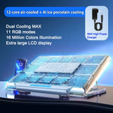 Notebook Cooler Semiconductor Cooling RGB Ambient Lighting Mute High Power Cooling Stand laptop accessories 12-18 inch laptop