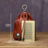 JLFGPJ Men's Genuine Leather Drawstring Vintage Wallet Vegetable Tanned Top Layer Cowhide Handmade Antique Simple Coin Purse