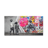 Lift The Curtain LOVE IS ALL WE NEED Graffiti Art Canvas Painting Street Art Pop Poster Picture Print for Living Room Home Decor
