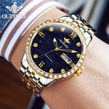 OUPINKE 3241 Man Watch High-end Luxury Original Automatic Mechanical Wrist Watches for Men Starry Sky Dial Elegant Mens Watch