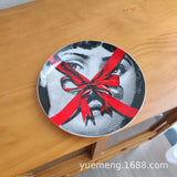 Italian Vintage Face Decorative Wall Plate For Home Bar Background Decor Handcrafted Hanging Ornament Unique Gift