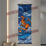 Printed Pokemon Poster, Anime Wall Artwork, Gengar Eevee Pikachu Images, Scroll Paintings, Retro Artist Home Living Room Decor
