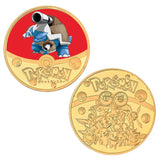 Pokemon Anime Gold Plated Gold Coin Game Commemorative Coin Pikachu Mewtwo Charizard Gold Coin Game Collection childrens gift