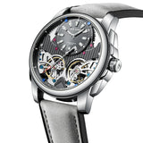 AILANG Automatic Mechanical Waterproof Sport Military Men Watch Luxury Double Tourbillon Man Wristwatch Leather Strap