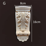 Retro Vintage Wood Carved Onlay Applique Carpenter Frame Decal Furniture Decoration Wooden Craft Decorative Door Flower Ornament