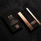 Holographic Foil Custom business card  Black card hollowing Design and Print black card stock foil silver foil cal Luxurious