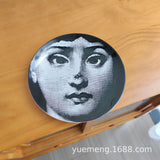 Italian Vintage Face Decorative Wall Plate For Home Bar Background Decor Handcrafted Hanging Ornament Unique Gift